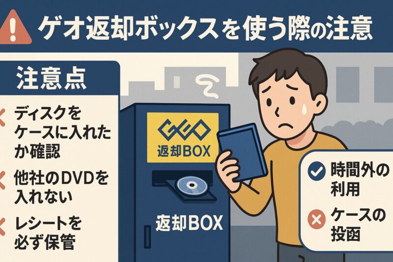 ゲオ返却ボックスを使う際の注意点