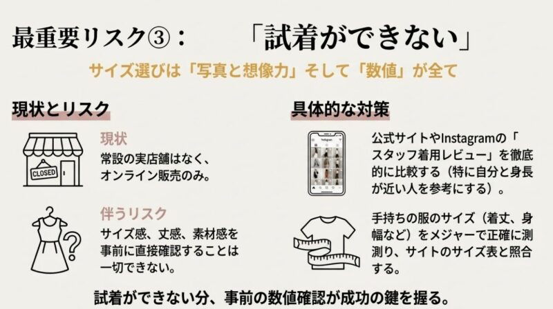 ESICAは実店舗なしで試着できない。サイズ選びで失敗しないための採寸チェックポイント