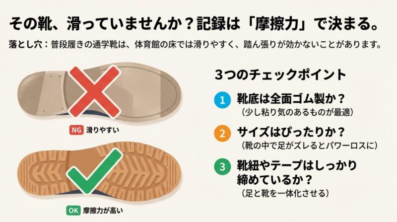 滑らない靴底の選び方とサイズ確認のポイント