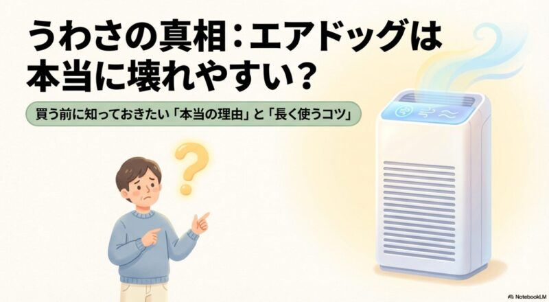 エアドッグは本当に壊れやすいのかという疑問と長く使うためのコツを解説するタイトル画像