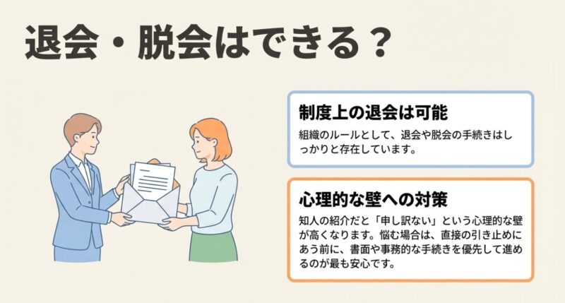 スーツの人物がもう一人の人物に書類の入った大きな封筒を手渡しているイラスト